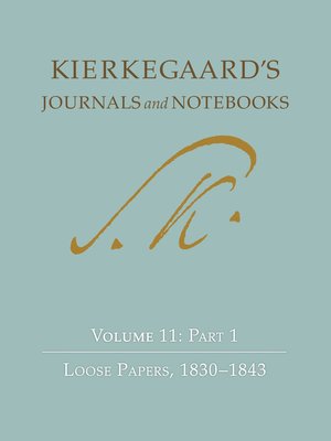 cover image of Kierkegaard's Journals and Notebooks, Volume 11, Part 1